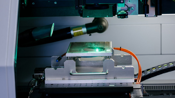 Interior of a laser processing system.